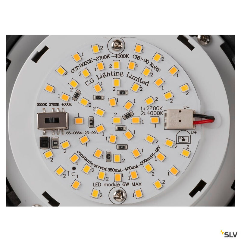 SLV 1008941 CYFT WAVE, wall- and ceiling-mounted light, 2700/3000/4000 K, 6.5 W, PHASE, black / amber