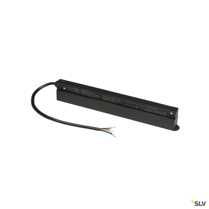 SLV 1009012 48V SYSTEM, Intrack LED driver, 48VDC, 250 W, Incl. 300 cm connection cable for 220-240VAC and DALI through-wiring, Black