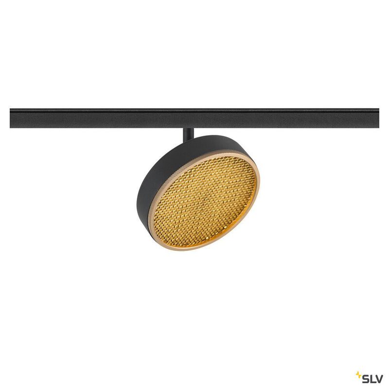 SLV 1009016 GRIP! FLAT, 48V spot, DALI, round, 2700/3000 K, 14.5 W, black / gold