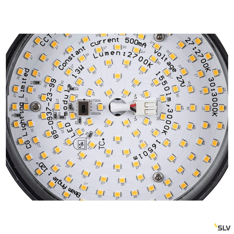 SLV 1009016 GRIP! FLAT, 48V spot, DALI, round, 2700/3000 K, 14.5 W, black / gold