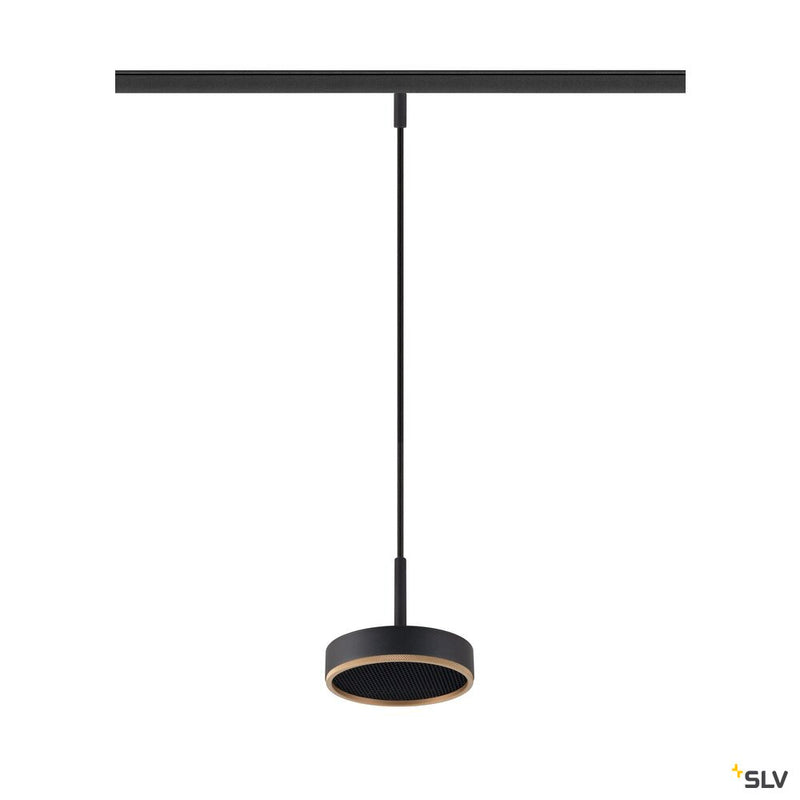 SLV 1009018 GRIP! FLAT, 48V pendant light, DALI, Pendant length 200 cm, 2700/3000 K, black / gold