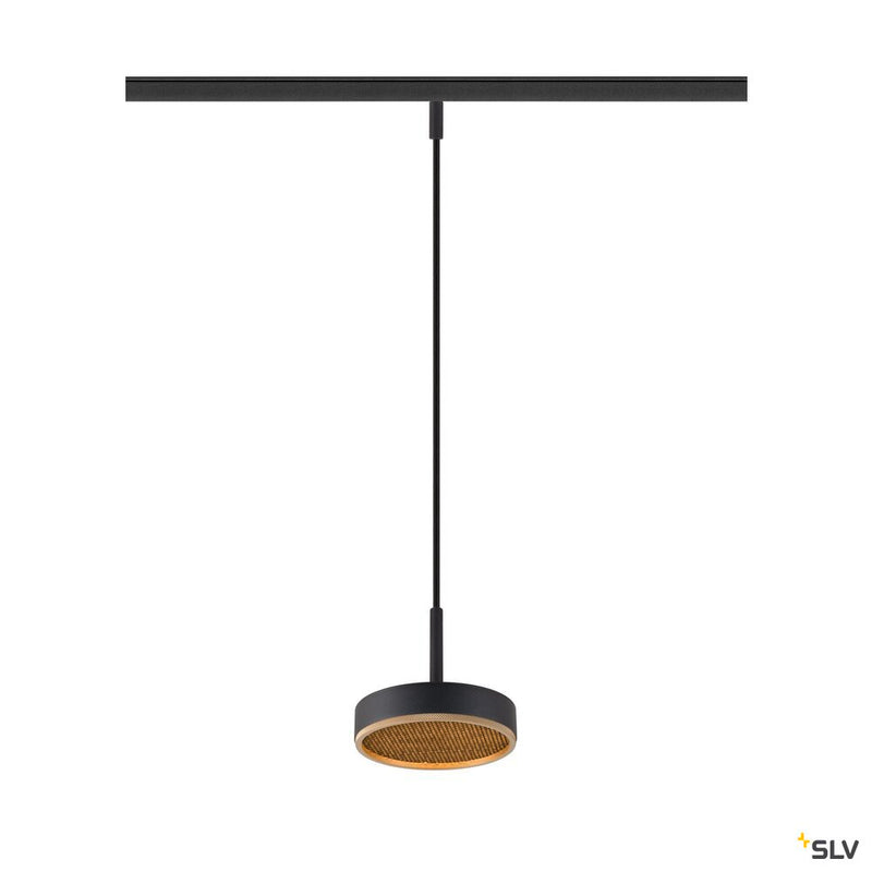 SLV 1009018 GRIP! FLAT, 48V pendant light, DALI, Pendant length 200 cm, 2700/3000 K, black / gold