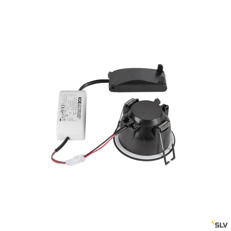 SLV 1009021 NEW TRIA® 68, recessed ceiling light, PHASE, AIRTIGHT, round, 2700 K, 7.5 W, black