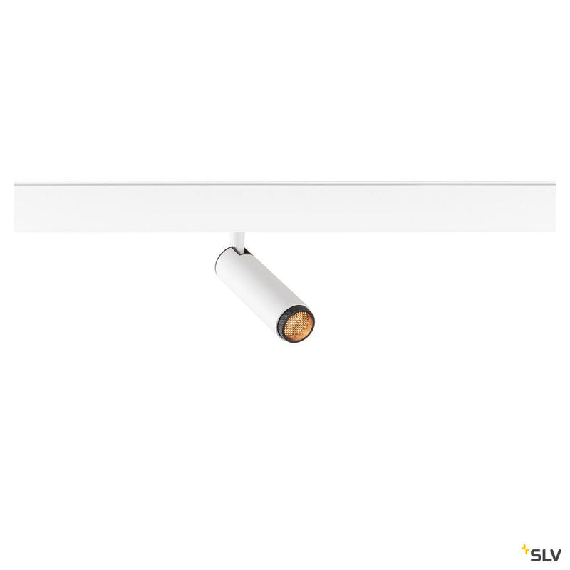 SLV 1009024 GRIP! S, 48V spot, deep & recessed track, cylindrical, 2700K, 9.8 Watt, DALI, 29°, white / black