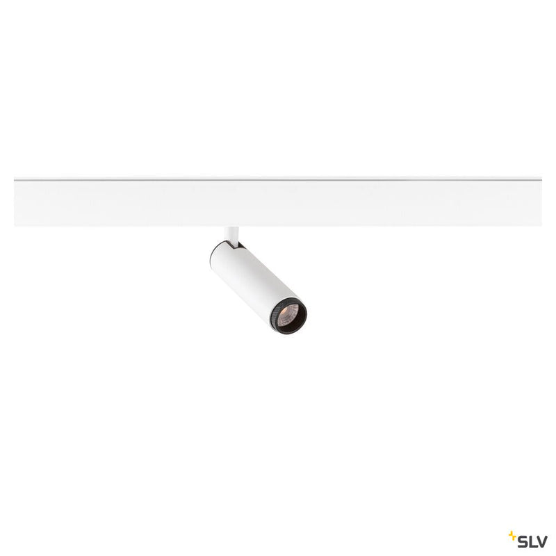 SLV 1009025 GRIP! S, 48V spot, deep & recessed track, cylindrical, 3000K, 9.8 Watt, DALI, 29°, white / black