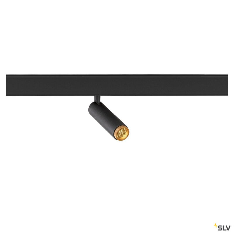 SLV 1009027 GRIP! S, 48V spot, deep & recessed track, cylindrical, 3000K, 9.8 Watt, DALI, 29°, black/ gold
