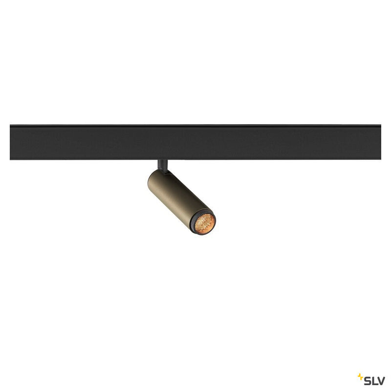 SLV 1009028 GRIP! S, 48V spot, deep & recessed track, cylindrical, 2700K, 9.8 Watt, DALI, 29°, bronze / black