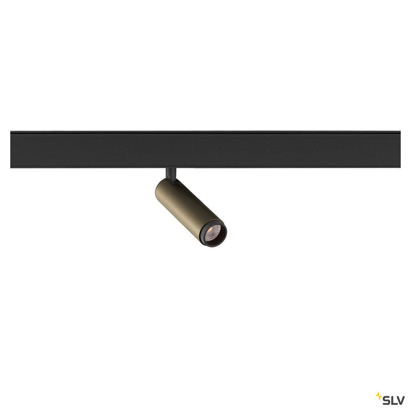 SLV 1009029 GRIP! S, 48V spot, deep & recessed track, cylindrical, 3000K, 9.8 Watt, DALI, 29°, bronze / black