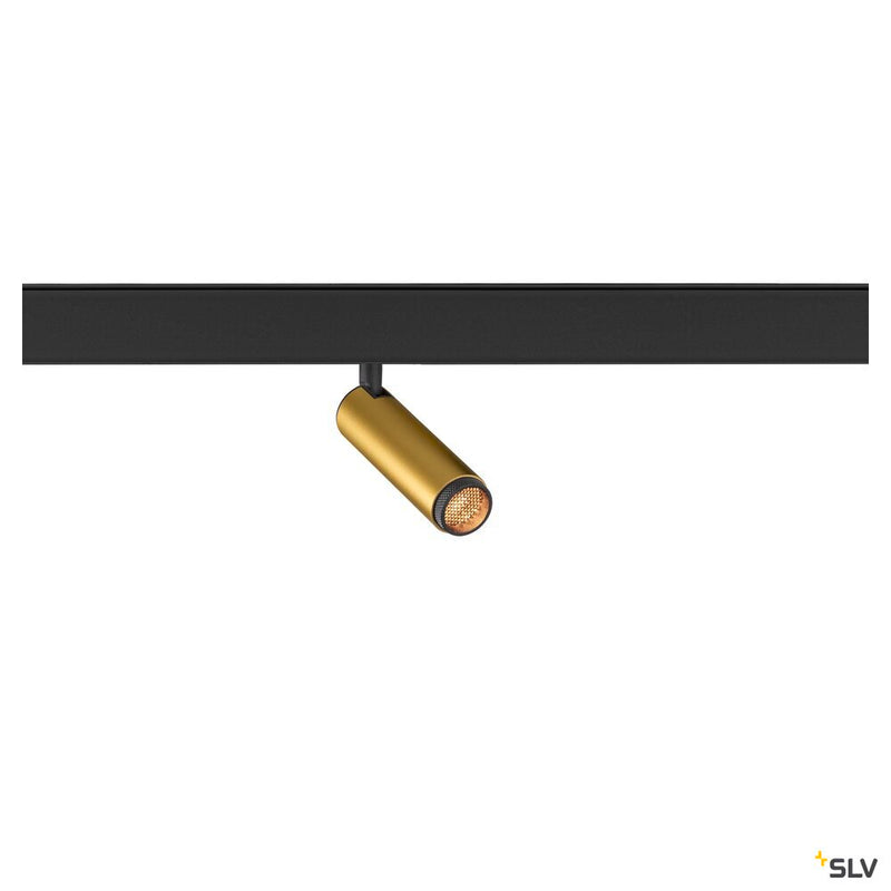 SLV 1009030 GRIP! S, 48V spot, deep & recessed track, cylindrical, 2700K, 9.8 Watt, DALI, 29°, gold / black