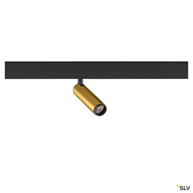 SLV 1009031 GRIP! S, 48V spot, deep & recessed track, cylindrical, 3000K, 9.8 Watt, DALI, 29°, gold / black