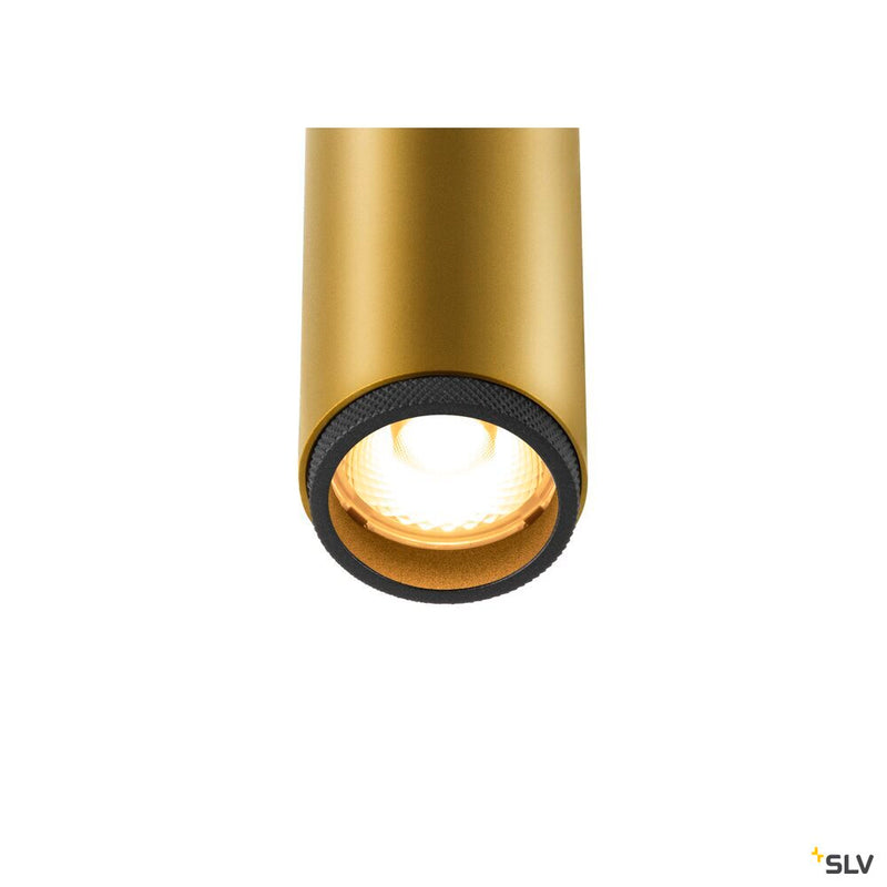 SLV 1009031 GRIP! S, 48V spot, deep & recessed track, cylindrical, 3000K, 9.8 Watt, DALI, 29°, gold / black