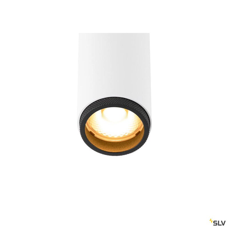 SLV 1009032 GRIP! S, 48V spot, deep & recessed track, cylindrical, 2000-3000K, 9.8 Watt, DALI, Dim-to-Warm, 29°, white / black