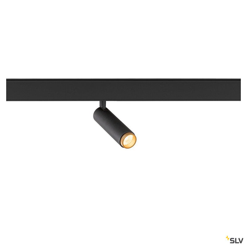 SLV 1009033 GRIP! S, 48V spot, deep & recessed track, cylindrical, 2000-3000K, 9.8 Watt, DALI, Dim-to-Warm, 29°, black / gold