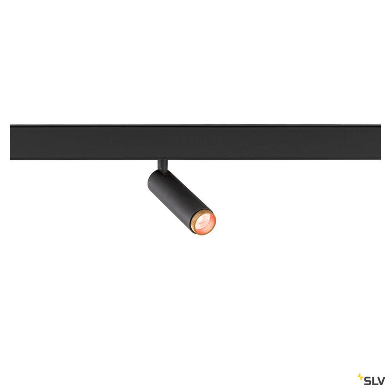 SLV 1009033 GRIP! S, 48V spot, deep & recessed track, cylindrical, 2000-3000K, 9.8 Watt, DALI, Dim-to-Warm, 29°, black / gold