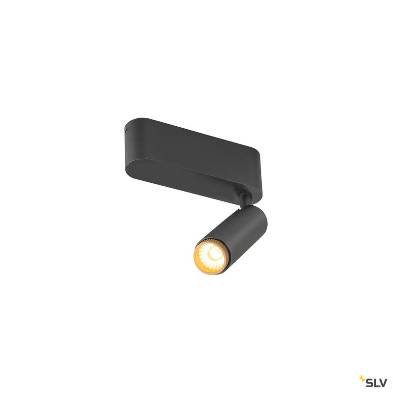 SLV 1009039 GRIP! S, Ceiling-mounted light, single, PHASE, 3000K, 11W, 29°, black / gold