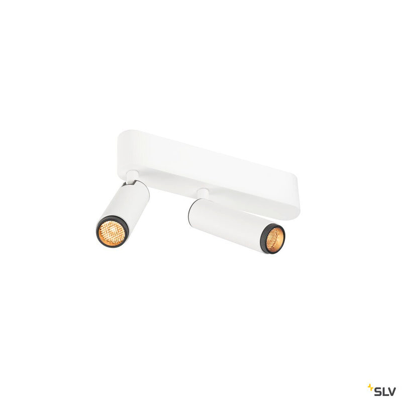 SLV 1009044 GRIP! S, Ceiling-mounted light, double, PHASE, 2700K, 21W, 29°, white / black