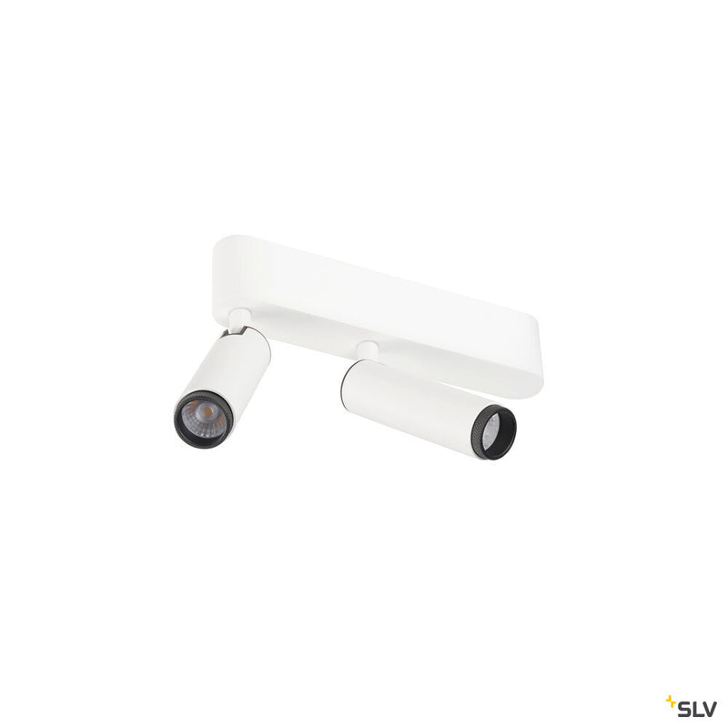 SLV 1009044 GRIP! S, Ceiling-mounted light, double, PHASE, 2700K, 21W, 29°, white / black