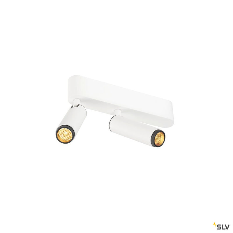 SLV 1009045 GRIP! S, Ceiling-mounted light, double, PHASE, 3000K, 21W, 29°, white / black