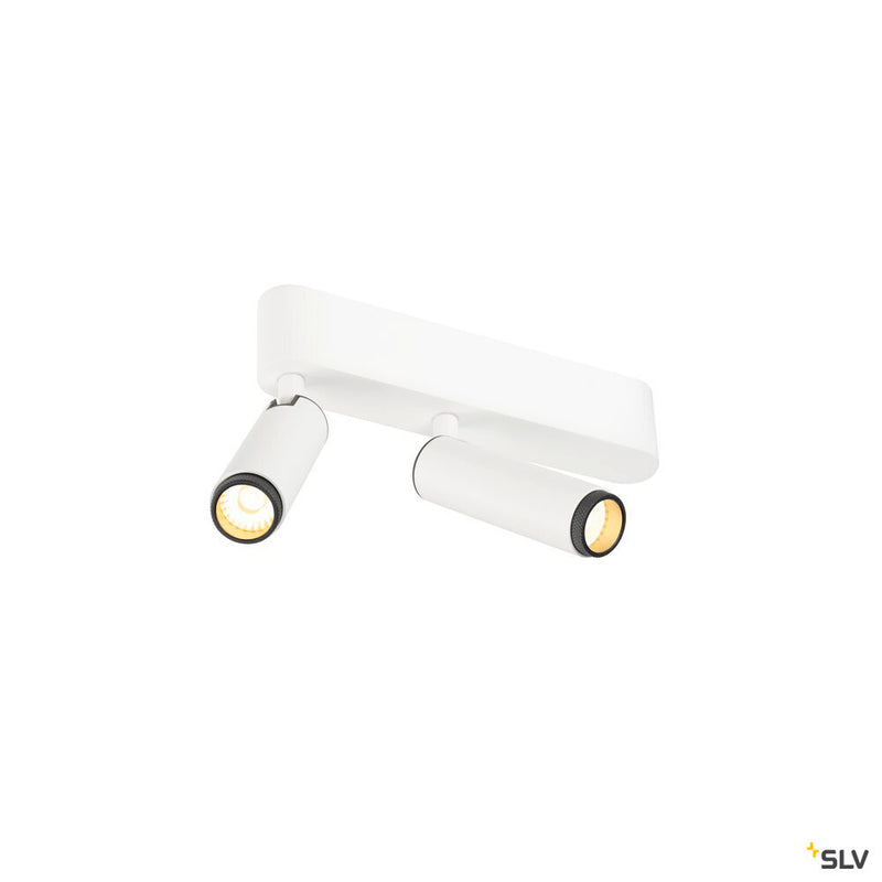SLV 1009045 GRIP! S, Ceiling-mounted light, double, PHASE, 3000K, 21W, 29°, white / black