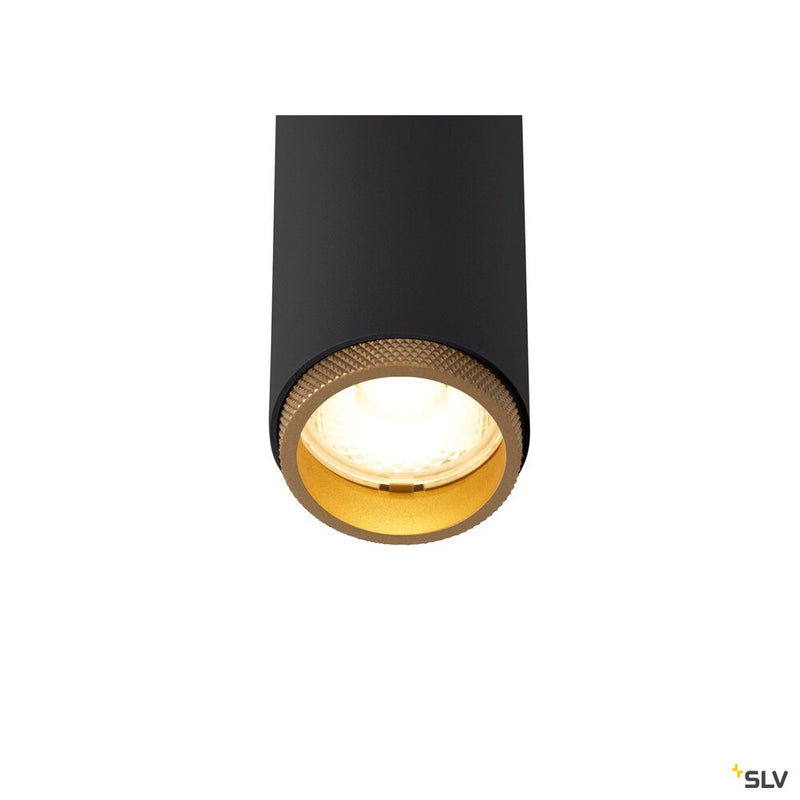 SLV 1009047 GRIP! S, Ceiling-mounted light, double, PHASE, 3000K, 21W, 29°, black / gold