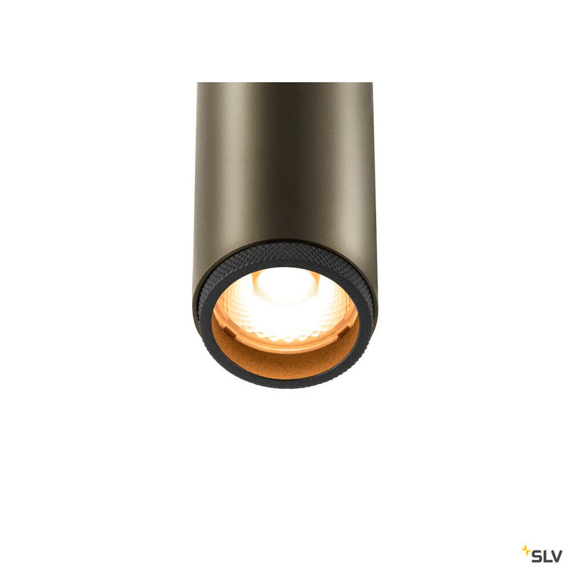 SLV 1009048 GRIP! S, surface-mounted ceiling light, double, PHASE, 2700 K, 21 W, 29°, bronze / black