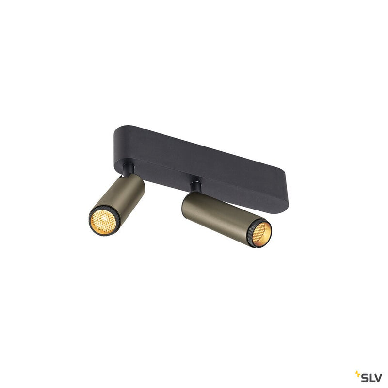 SLV 1009049 GRIP! S, Ceiling-mounted light, double, PHASE, 3000K, 21W, 29°, bronze / black