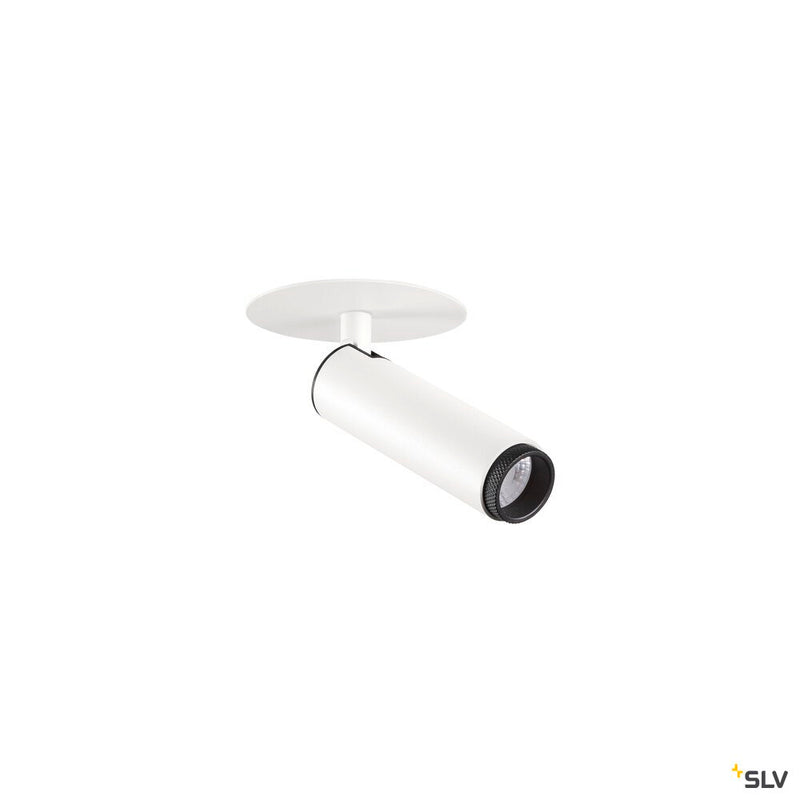SLV 1009053 GRIP! S, Recessed ceiling light, PHASE, 3000 K, 29°, IP20, cylindrical, white / black