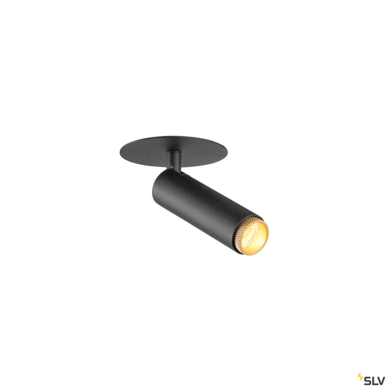 SLV 1009055 GRIP! S, Ceiling-mounted light, PHASE, 3000 K, 29°, IP20, cylindrical, black / gold