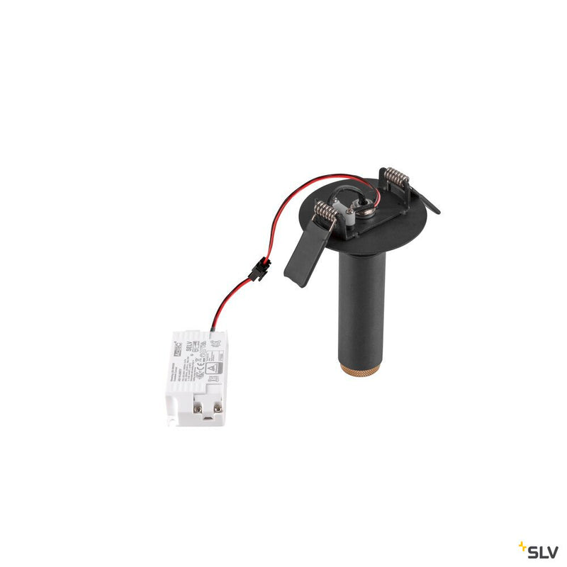 SLV 1009055 GRIP! S, Ceiling-mounted light, PHASE, 3000 K, 29°, IP20, cylindrical, black / gold