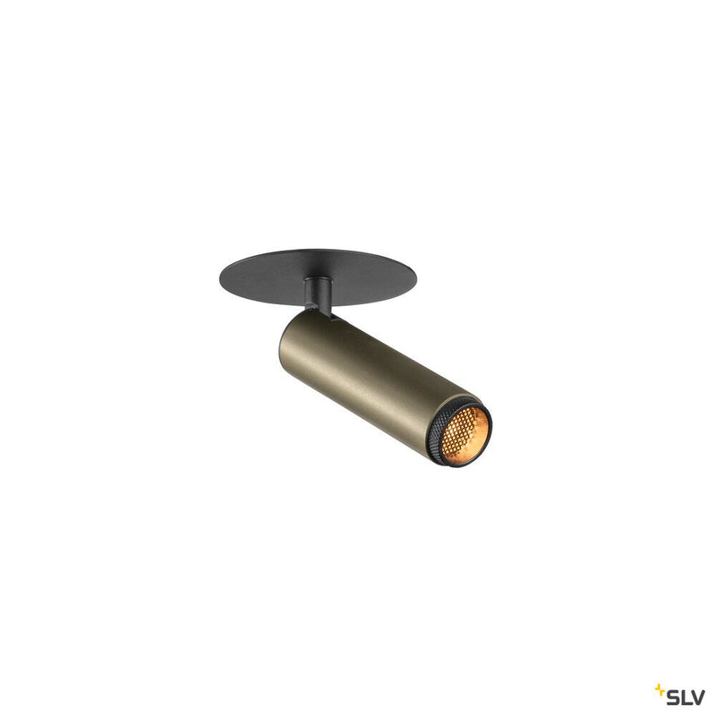 SLV 1009056 GRIP! S, Recessed ceiling light, PHASE, 2700 K, 29°, IP20, cylindrical, bronze / black