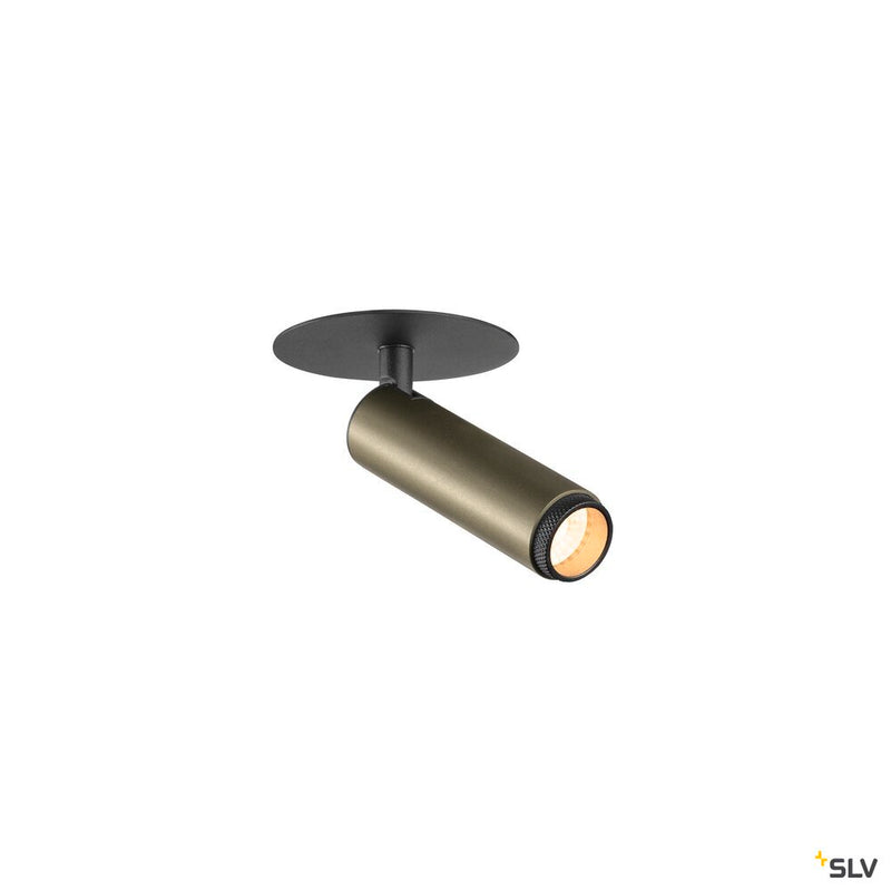 SLV 1009056 GRIP! S, Recessed ceiling light, PHASE, 2700 K, 29°, IP20, cylindrical, bronze / black