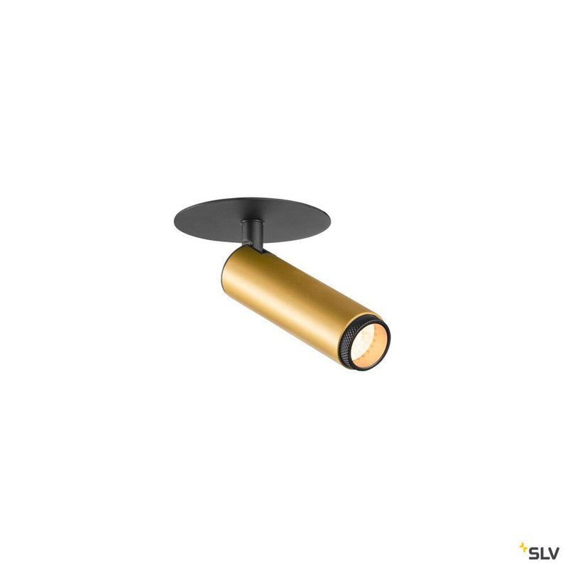 SLV 1009058 GRIP! S, Recessed ceiling light, PHASE, 2700 K, 29°, IP20, cylindrical, gold / black