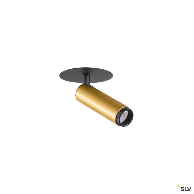 SLV 1009059 GRIP! S, Recessed ceiling light, PHASE, 3000 K, 29°, IP20, cylindrical, gold / black