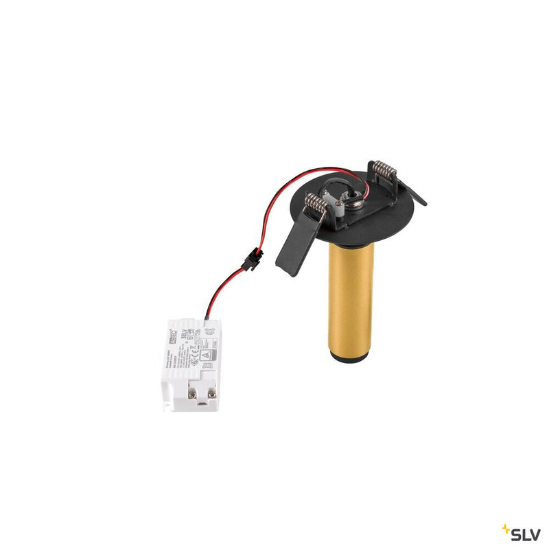 SLV 1009059 GRIP! S, Recessed ceiling light, PHASE, 3000 K, 29°, IP20, cylindrical, gold / black