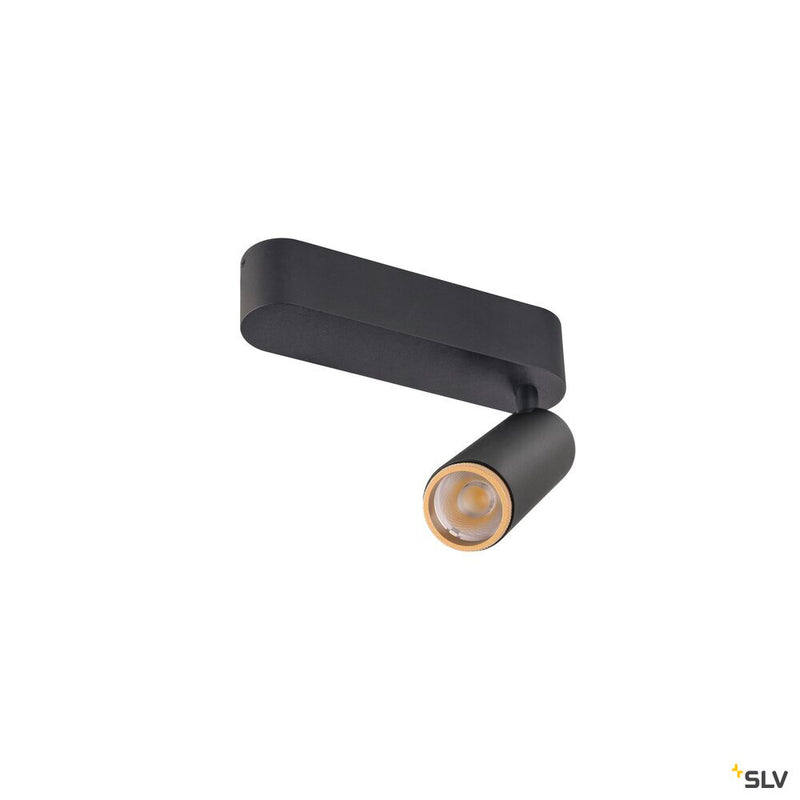 SLV 1009070 GRIP! M, Ceiling-mounted light, single, PHASE, 2700K, 14W, 42°, black / gold