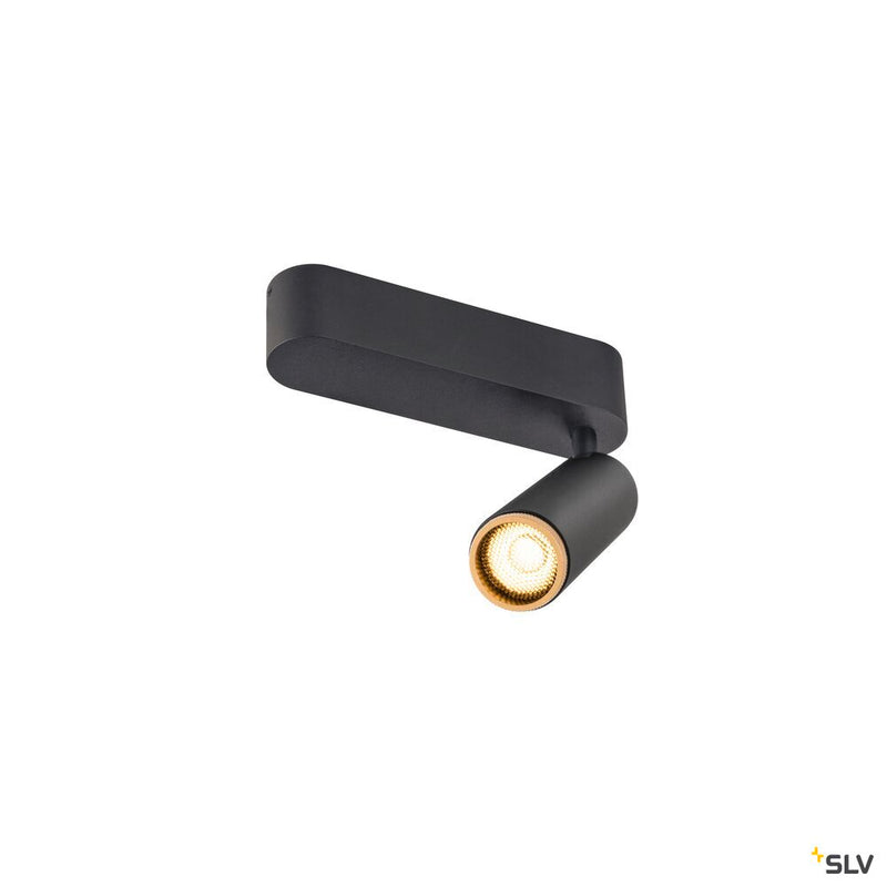 SLV 1009071 GRIP! M, Ceiling-mounted light, single, PHASE, 3000K, 14W, 42°, black / gold