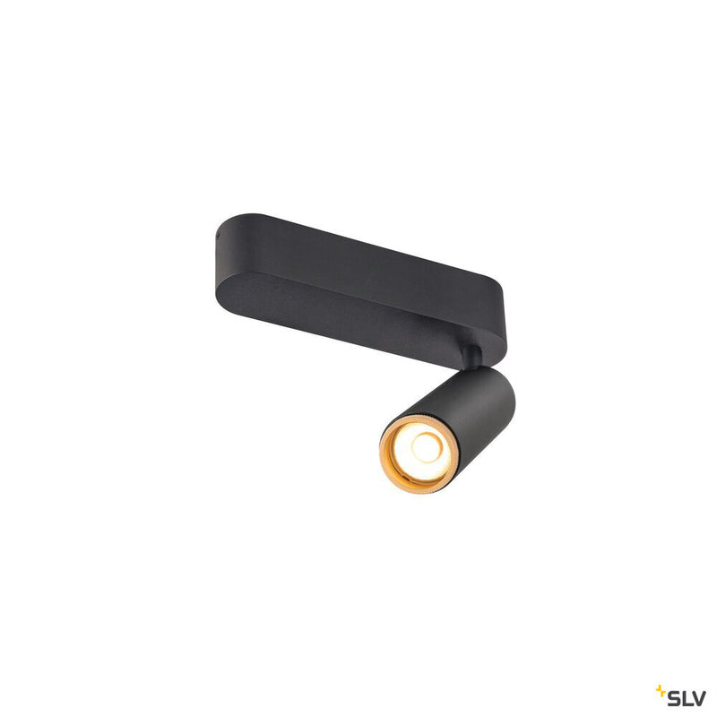 SLV 1009071 GRIP! M, Ceiling-mounted light, single, PHASE, 3000K, 14W, 42°, black / gold