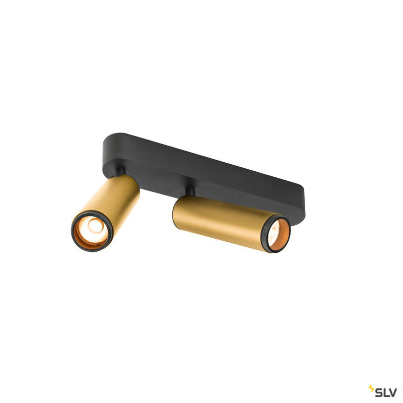 SLV 1009082 GRIP! M, Ceiling-mounted light, double, PHASE, 2700K, 28W, 42°, gold / black