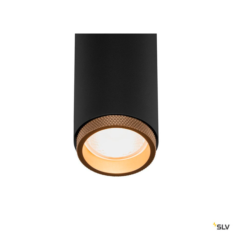 SLV 1009086 GRIP! M, Recessed ceiling light, PHASE, 2700 K, 42°, IP20, cylindrical, black / gold