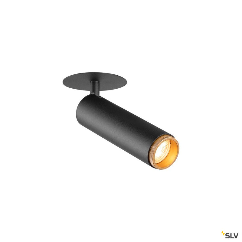 SLV 1009087 GRIP! M, Recessed ceiling light, PHASE, 3000 K, 42°, IP20, cylindrical, black / gold