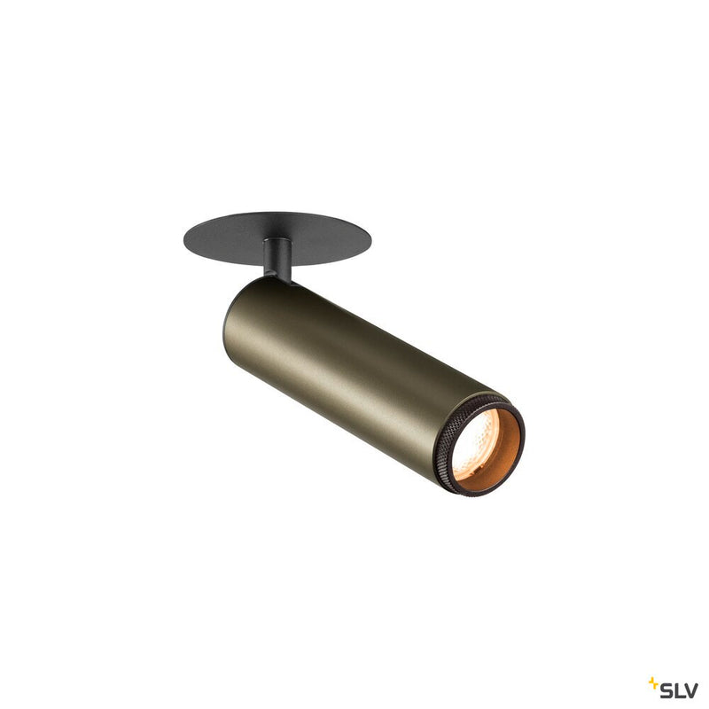 SLV 1009088 GRIP! M, Recessed ceiling light, PHASE, 2700 K, 42°, IP20, cylindrical, bronze / black