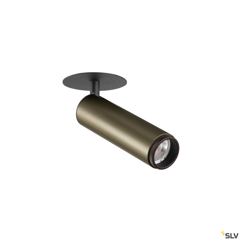 SLV 1009088 GRIP! M, Recessed ceiling light, PHASE, 2700 K, 42°, IP20, cylindrical, bronze / black