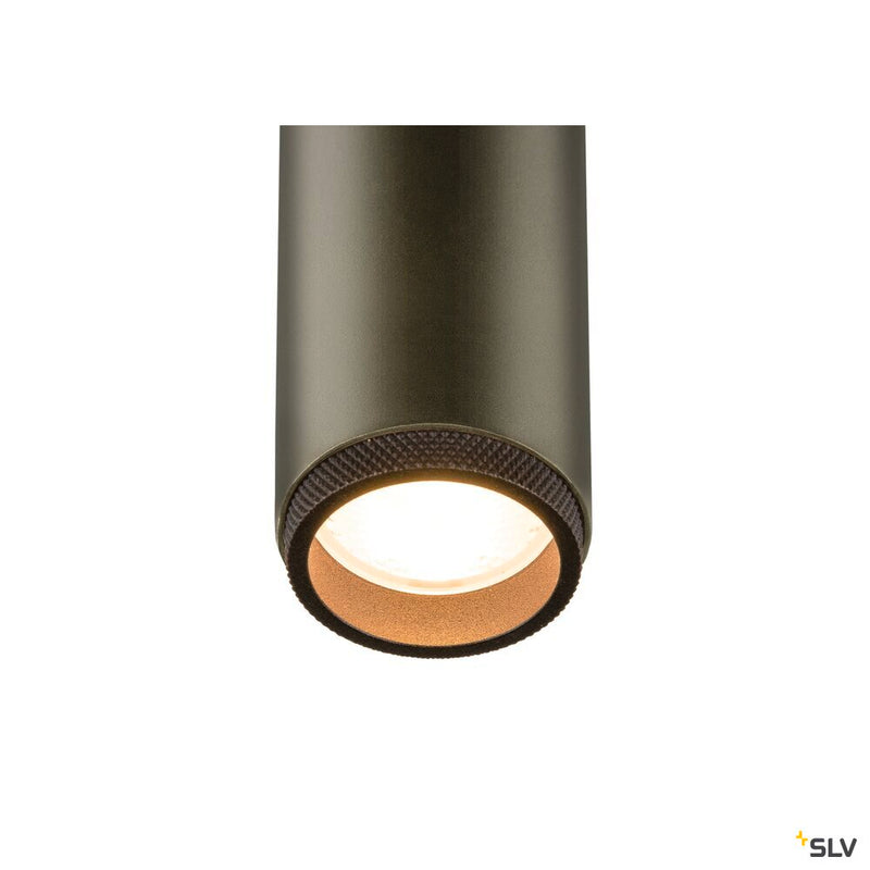 SLV 1009088 GRIP! M, Recessed ceiling light, PHASE, 2700 K, 42°, IP20, cylindrical, bronze / black
