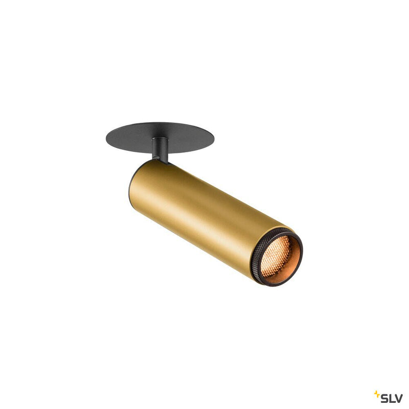 SLV 1009090 GRIP! M, Recessed ceiling light, PHASE, 2700 K, 42°, IP20, cylindrical, gold / black