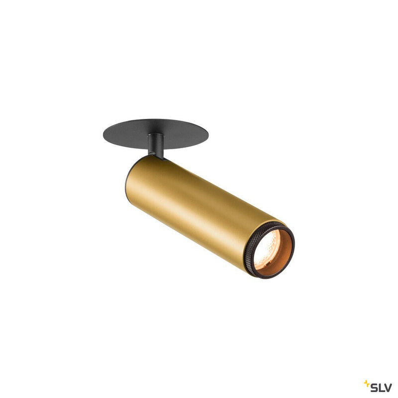 SLV 1009090 GRIP! M, Recessed ceiling light, PHASE, 2700 K, 42°, IP20, cylindrical, gold / black