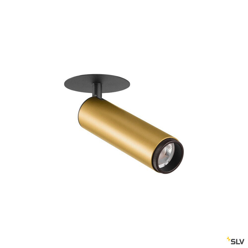 SLV 1009090 GRIP! M, Recessed ceiling light, PHASE, 2700 K, 42°, IP20, cylindrical, gold / black