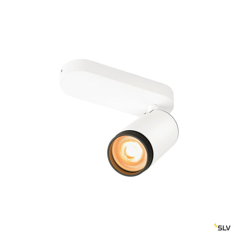 SLV 1009092 GRIP! L, SPOT CL, single, QPAR51, ceiling-mounted light, cylindrical, 1 x max. 6 W, white / black