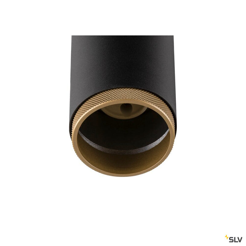 SLV 1009097 GRIP! L, SPOT CL, double, QPAR51, ceiling-mounted light, cylindrical, 2 x max. 6 watts, black / gold