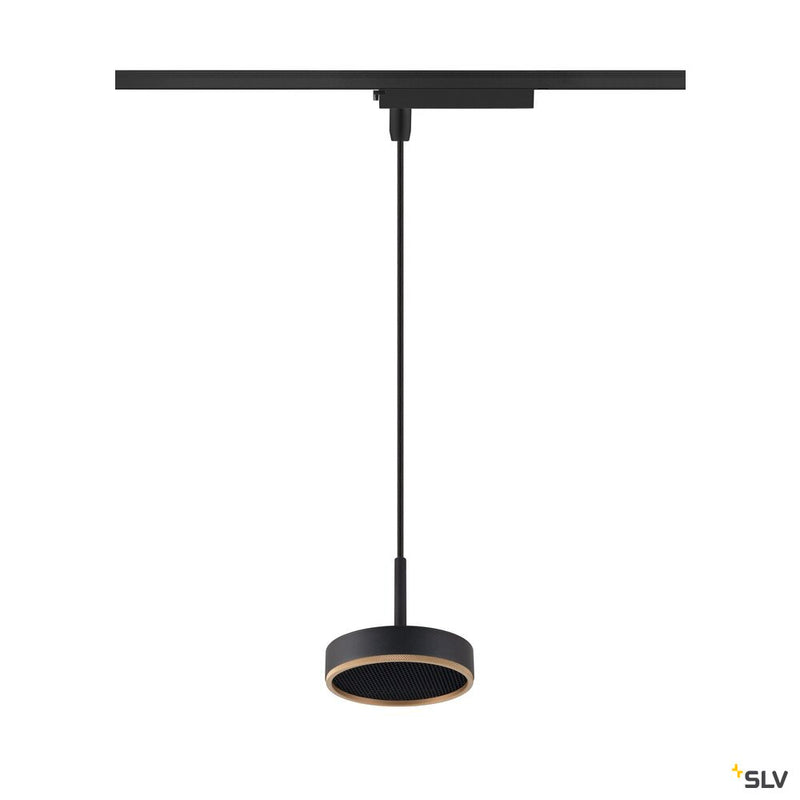 SLV 1009133 GRIP! FLAT, 1~ Pendant light, PHASE, Pendant length 200 cm, 2700/3000 K, black / gold