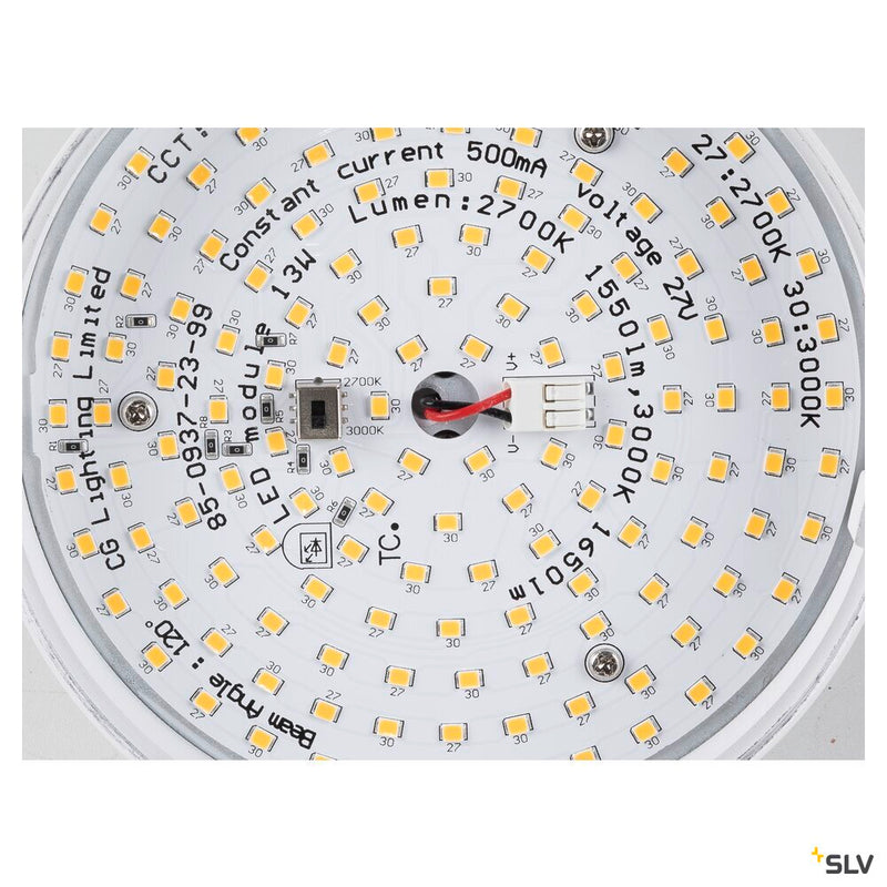 SLV 1009134 GRIP! FLAT, 1~ Pendant light, PHASE, Pendant length 200 cm, 2700/3000 K, white / black